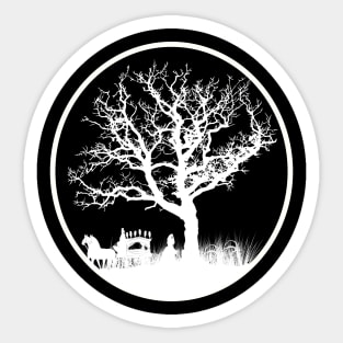 THE HEARSE WHITE ON BLACK Sticker